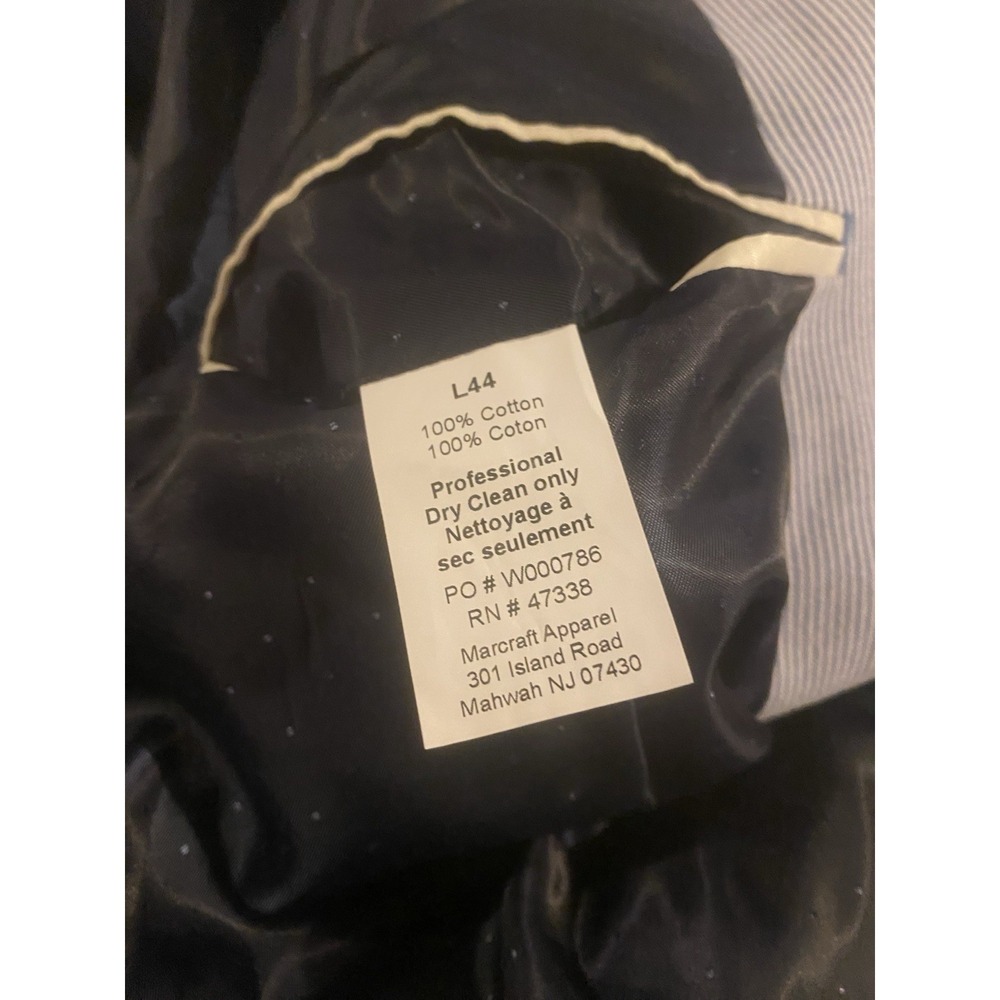 Tommy Hilfiger Mens Blazer Sports Coat Sear Sucker Blue Striped L44 Nautical - Picture 16 of 16